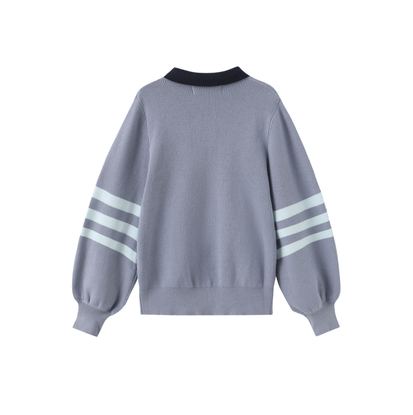 Striped Sleeve Knit Sweater