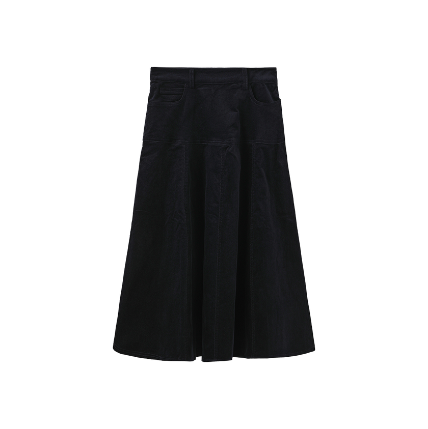 Rustic Drop Paneled Corduroy Skirt