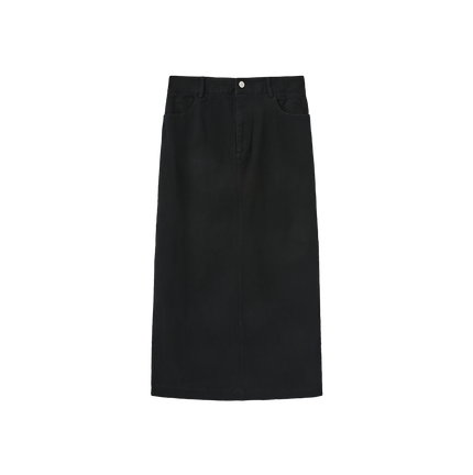 Canvas Straight Maxi Skirt