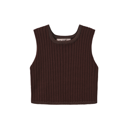 Tam Knit Ribbed Trim Vest