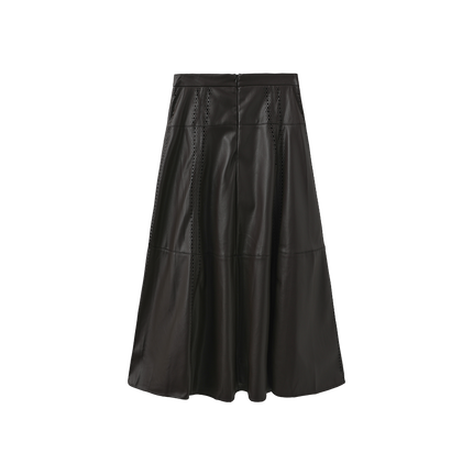 Dotted Leather Maxi Skirt