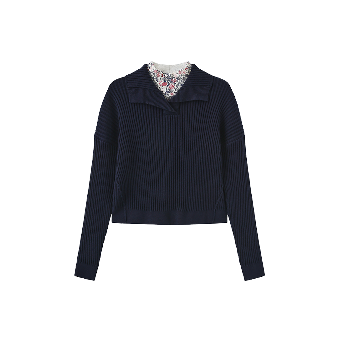 Ribbed Knit Turtleneck Sweater