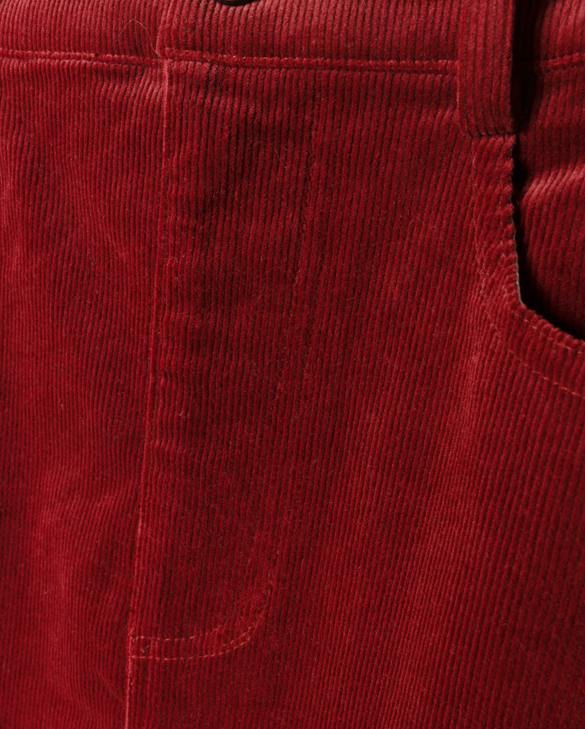 Faint Corduroy Fringe Hem Skirt