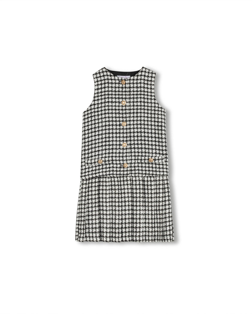 Plaid Button Detailed Jumper