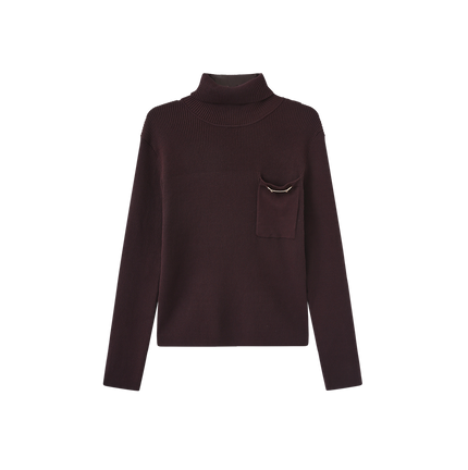 Ribbed Pocket Turtleneck