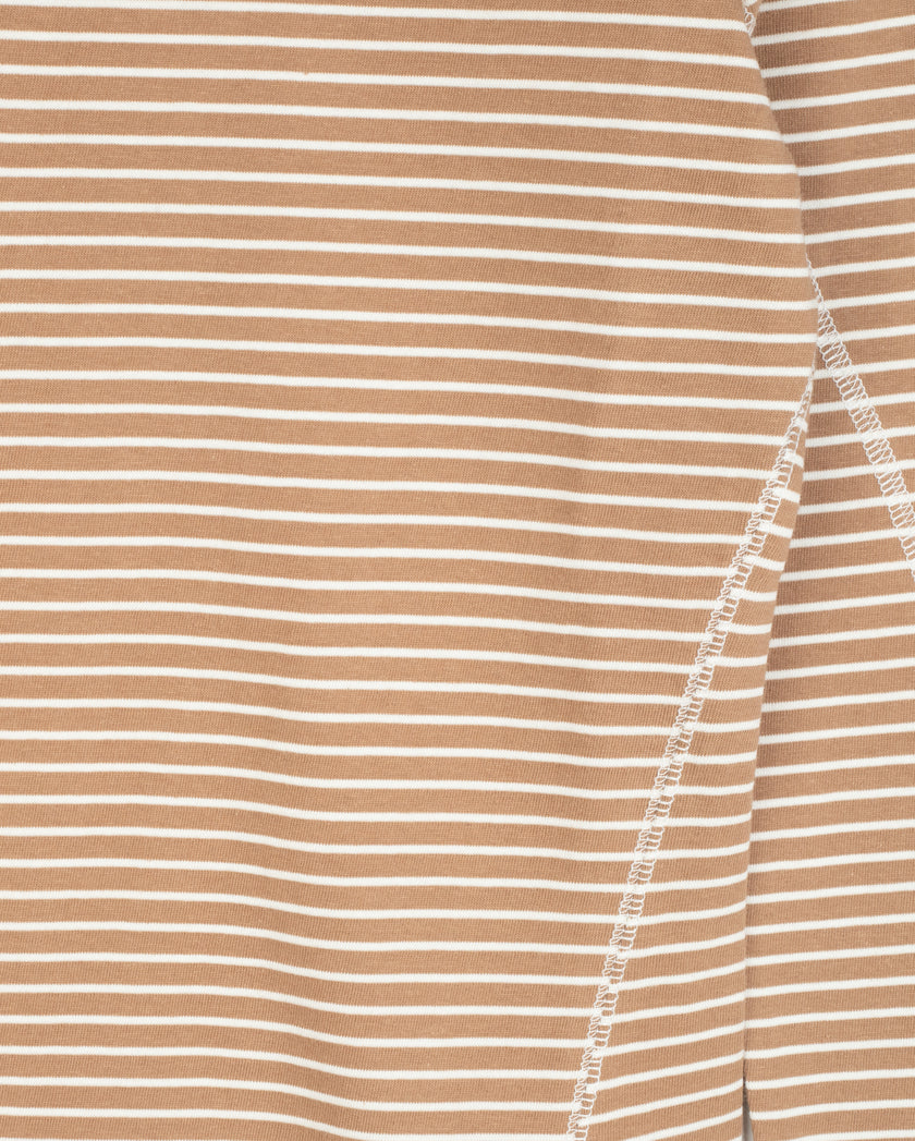 Striped Seamed Detailed Tee