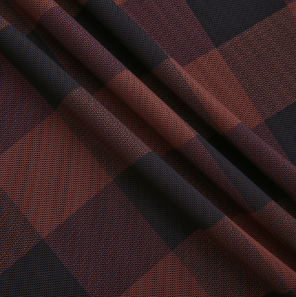 Mesh Multi Plaid Turtleneck