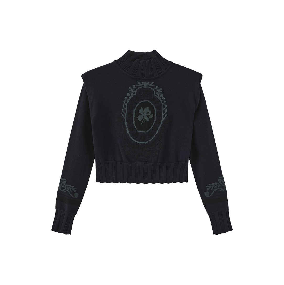 Crest Knit Turtleneck Sweater