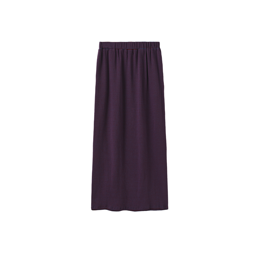 Swan Stripe Elastic Maxi Skirt