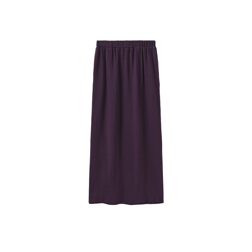Swan Stripe Elastic Maxi Skirt