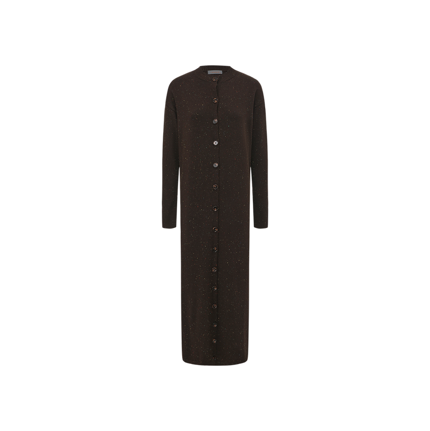 Marled Knit Button Down Dress