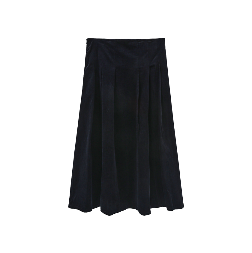Corduroy Combo Pleated Skirt