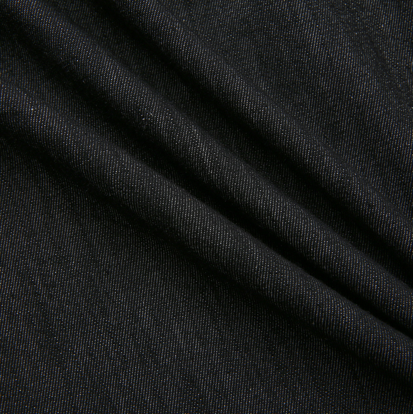 Wide Pleat Fly Denim Skirt