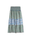 Smock Waisted Print Maxi Skirt