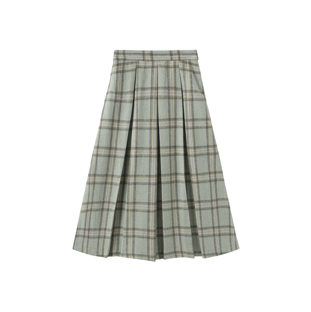 Erik Plaid Wool Skirt