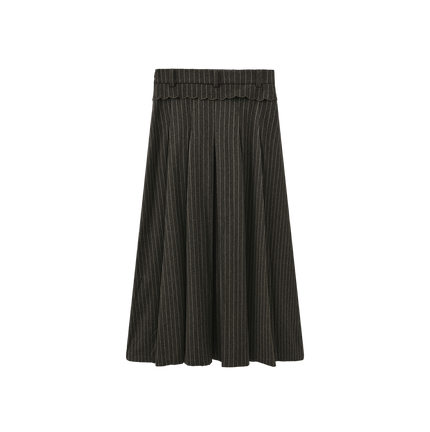 Scallop Detailed Pinstripe Skirt