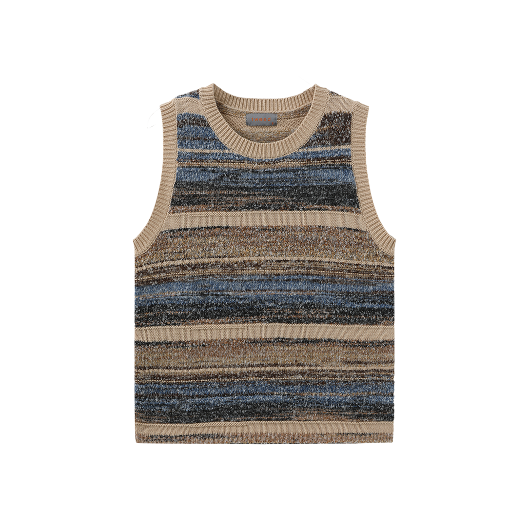 Stripe Mixed Knit Vest