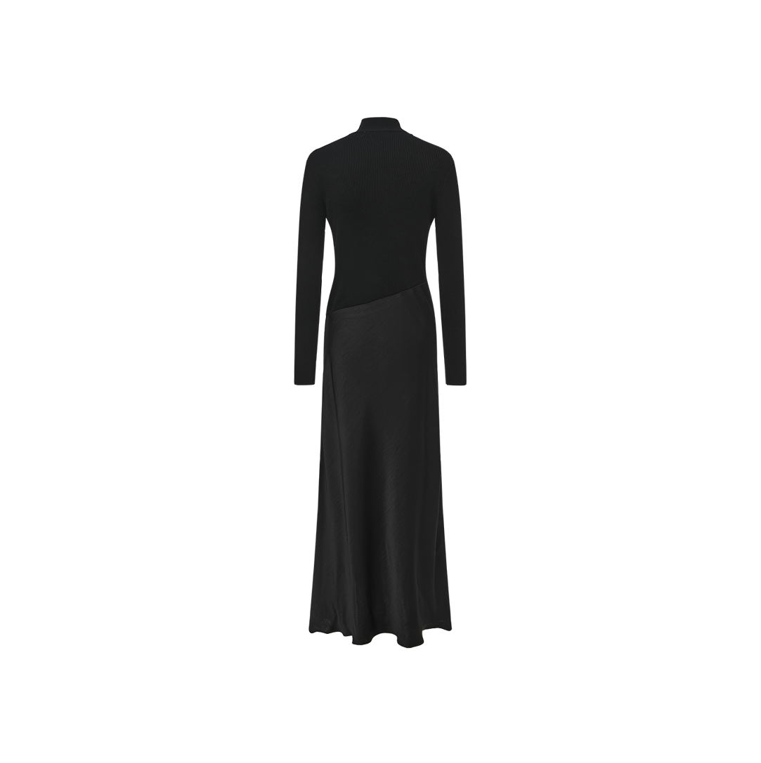 Asymmetrical Waist Combo Dress