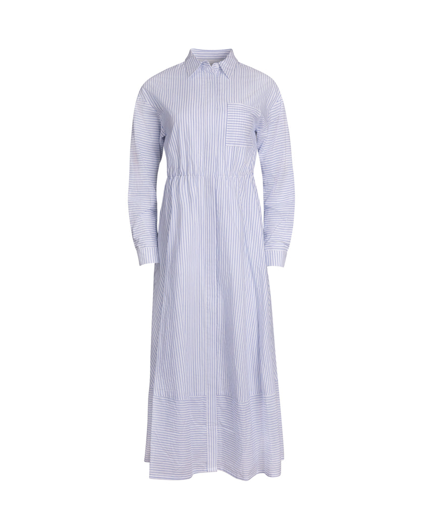 Poplin Striped Maxi Dress
