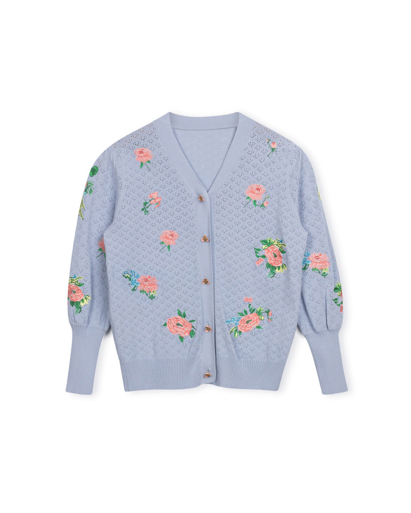 Enameled Button Detailed Cardi