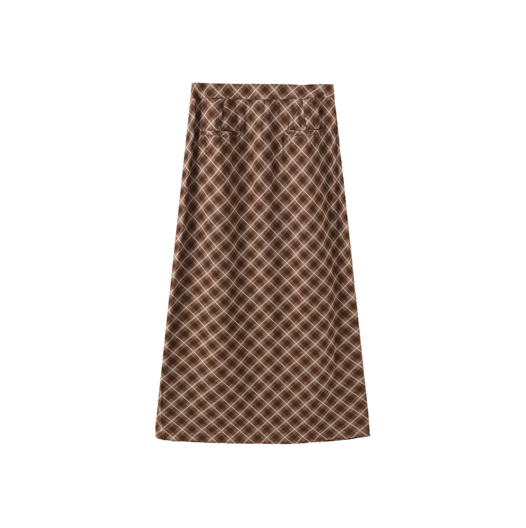 Pinta Front Fly Plaid Skirt