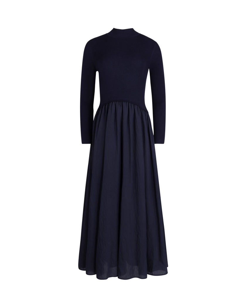Knit And Taffeta Bubble Dress
