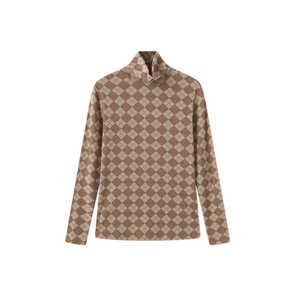 Argyle Print Turtleneck