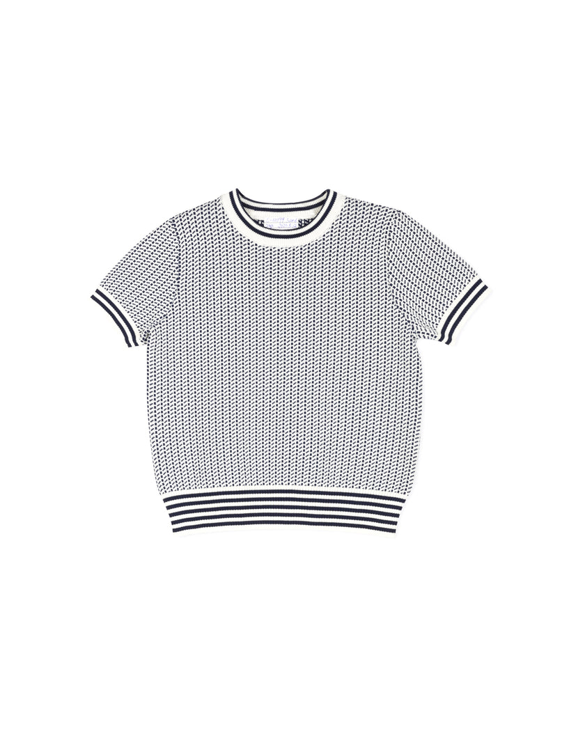 Knit Striped Trimming Sweater