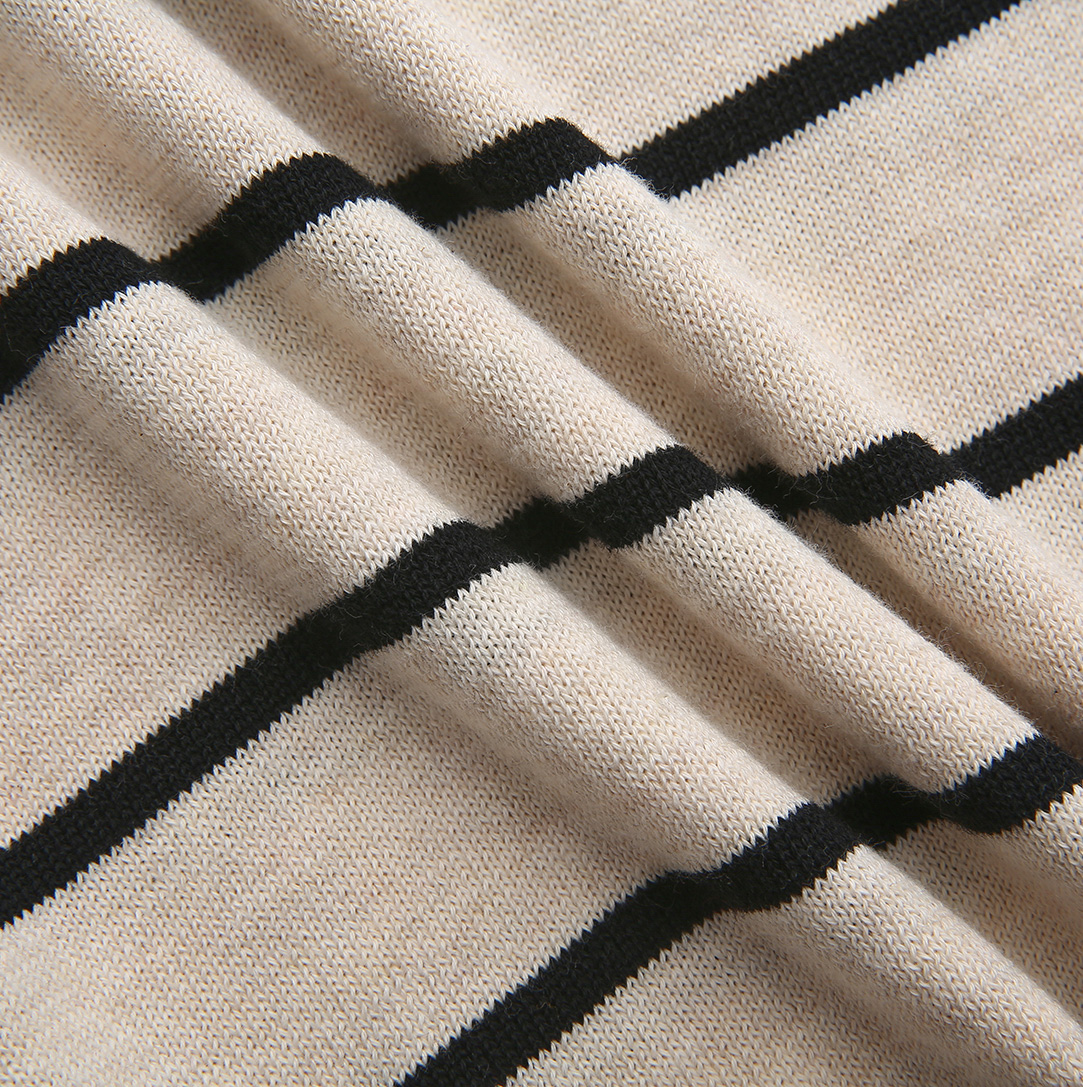 Patch Striped Knit Sweater