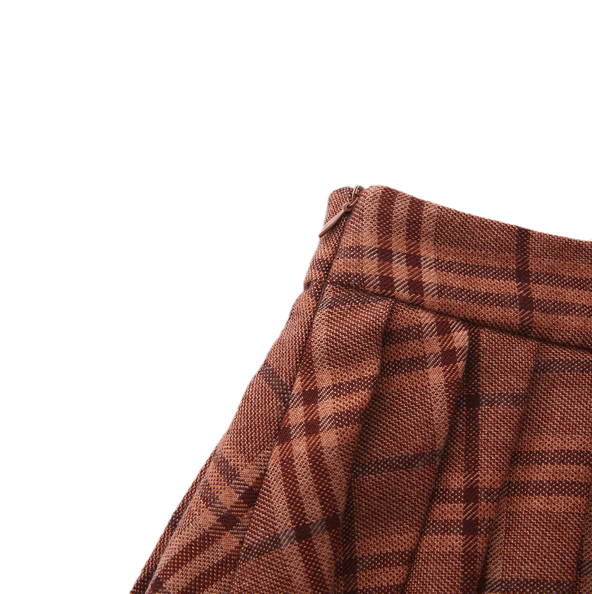 Peer Plaid Pleated Skirt