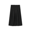 Wide Pleat Fly Denim Skirt