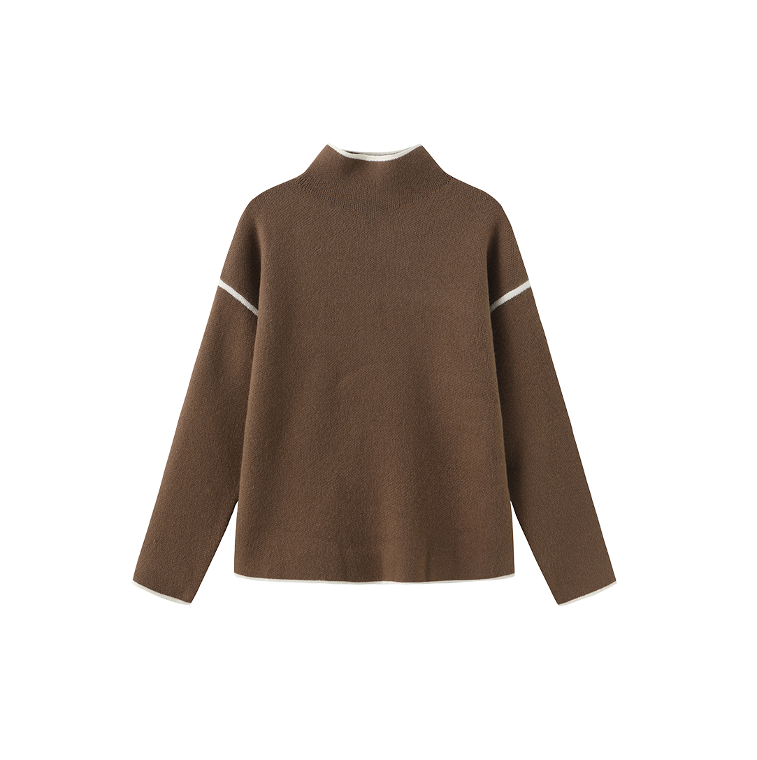 York Trimmed Knit Turtleneck Sweater