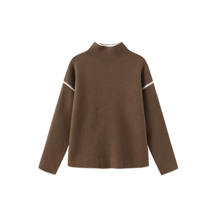 York Trimmed Knit Turtleneck Sweater