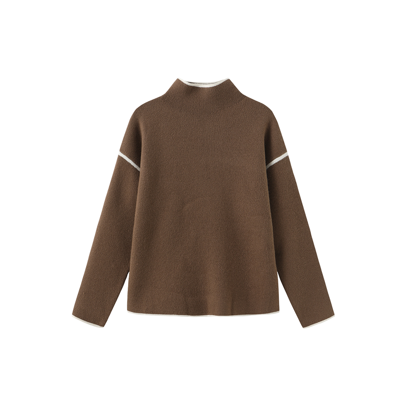York Trimmed Knit Turtleneck Sweater