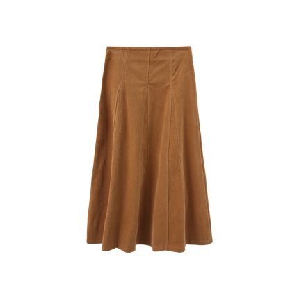 Corduroy Panel Midi Skirt