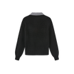 Cable Knit Stripe Collar Sweater