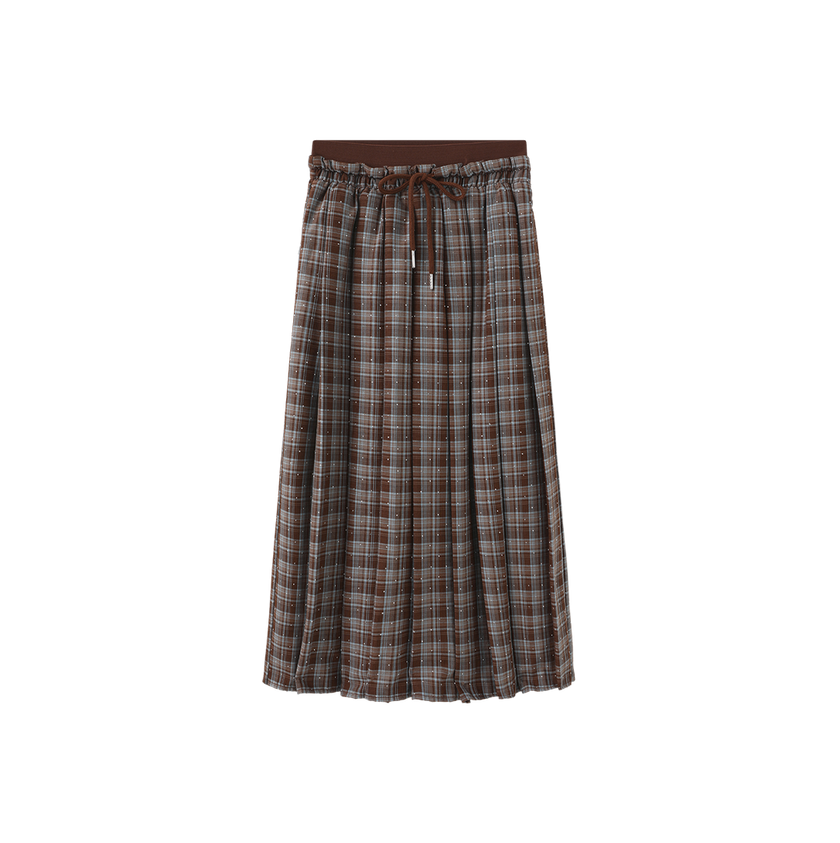 Elastic Wool Pleat Skirt