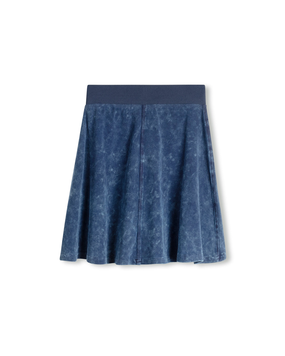 Elastic Waist A-line Knee Skirt