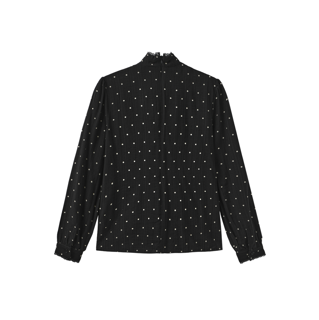 Kim Bow Lace Trimmed Blouse