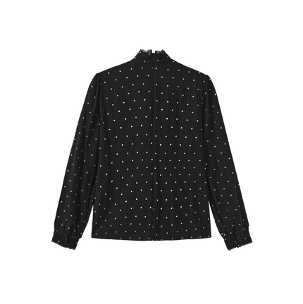 Kim Bow Lace Trimmed Blouse