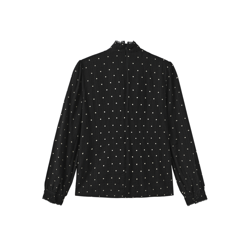 Kim Bow Lace Trimmed Blouse