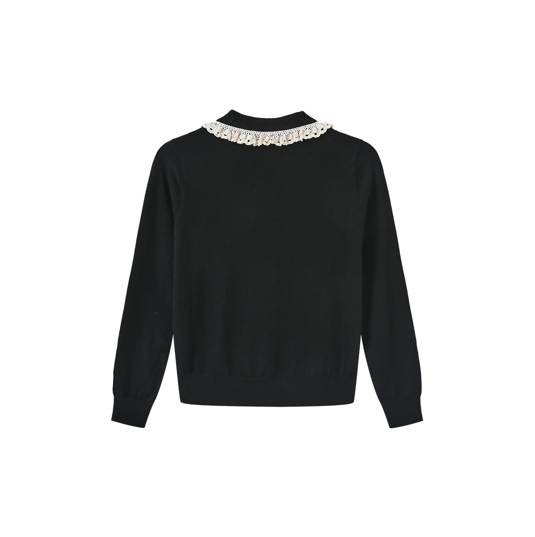 Lace Collar Knit Sweater