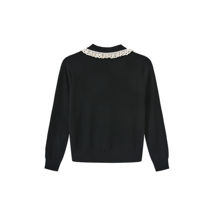 Lace Collar Knit Sweater
