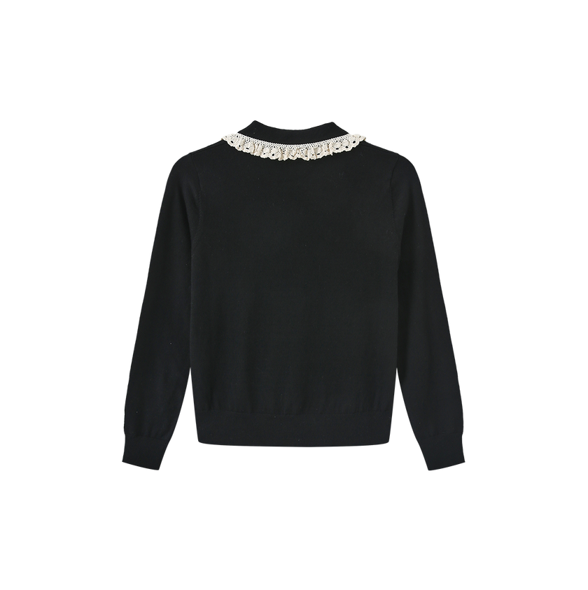 Lace Collar Knit Sweater