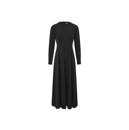Silk Seam Detailed A-Line Dress