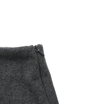 Side Pleat Wool Skirt