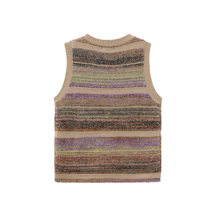 Stripe Mixed Knit Vest