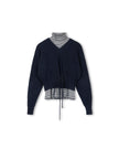 Open Neck Sweater With Turtleneck