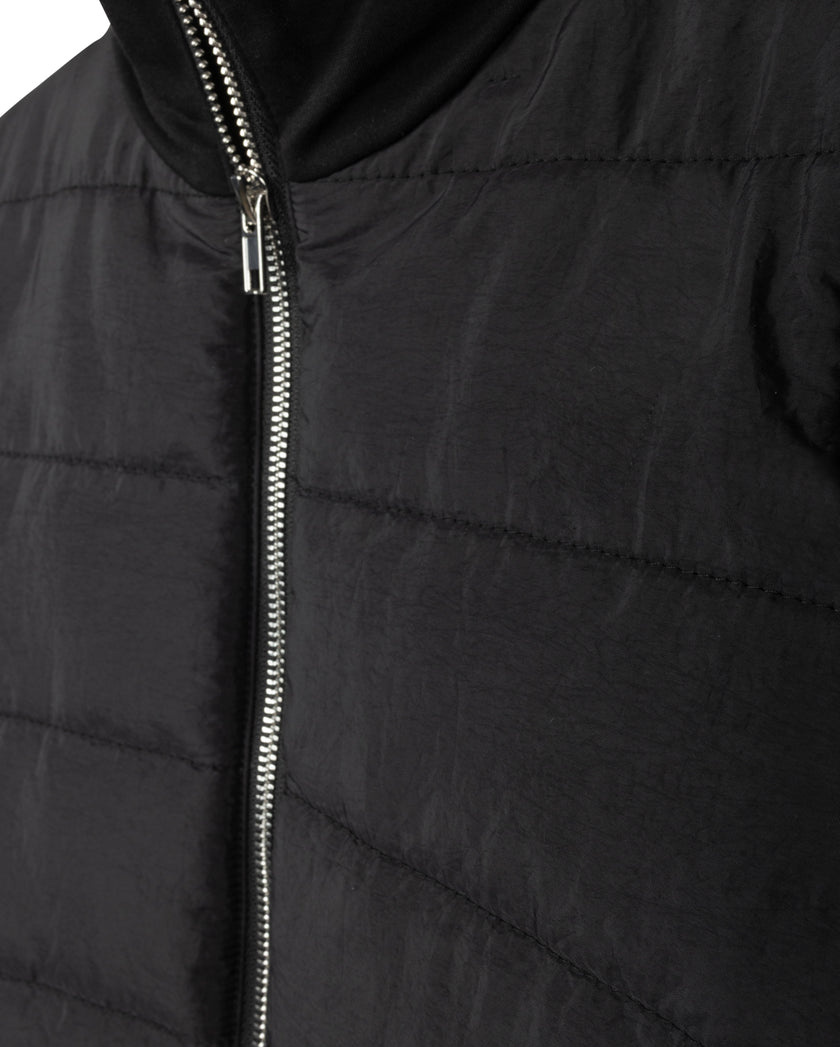 Puffed Front And Knit Sleeves Jacket
