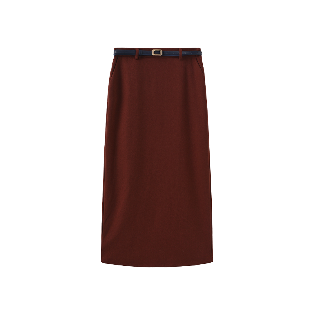 Maxi Belted Suit Skirt